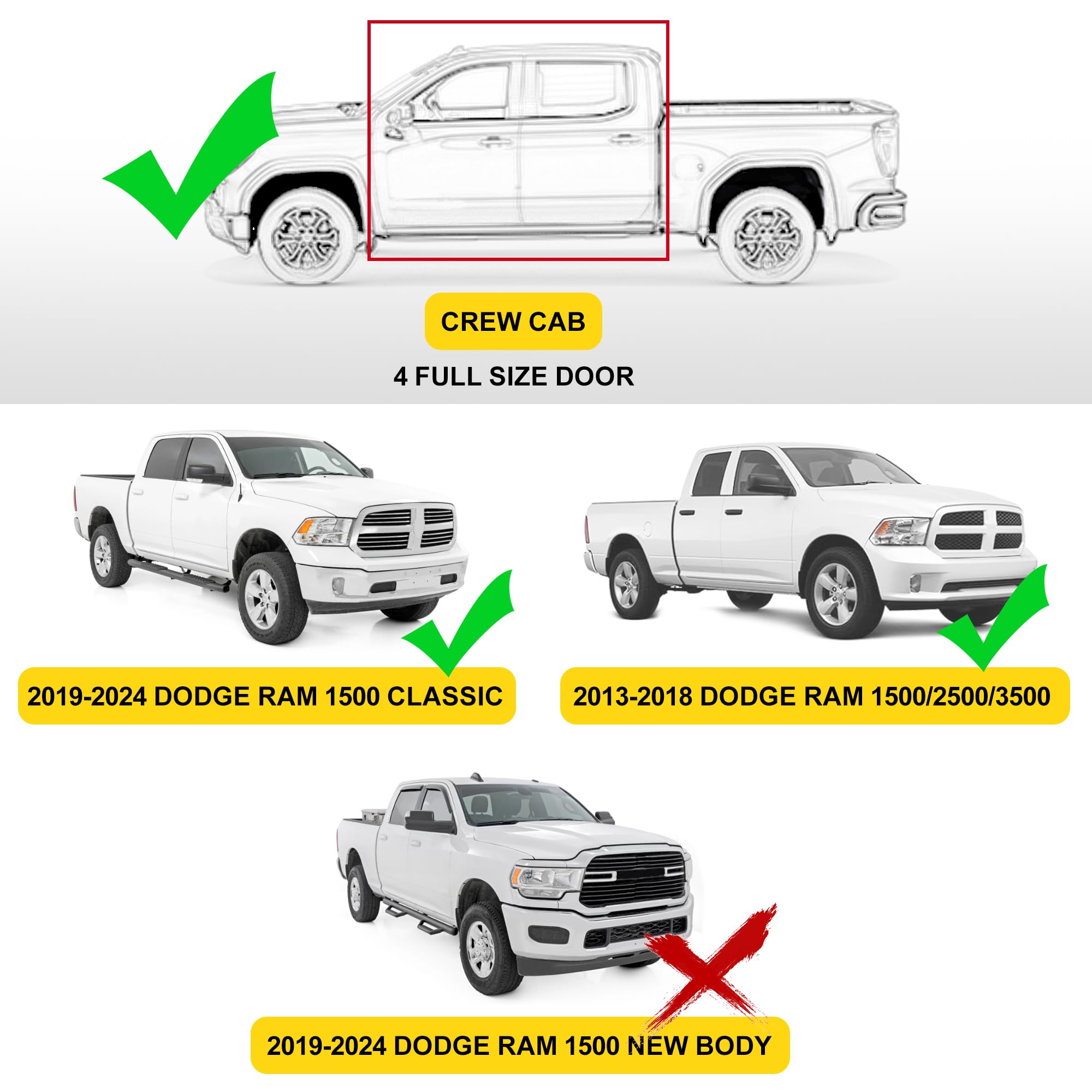 Custom Fit All-Weather Floor Mats for Dodge Ram 1500/2500/3500 2013-2024 | Waterproof & Anti-Slip Interior Protection truck dreamer