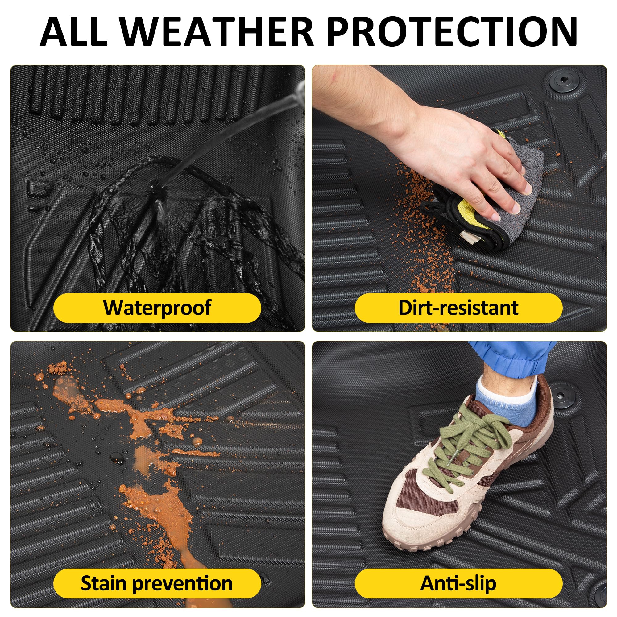 Custom Fit All-Weather Mats for Dodge Durango & Jeep Grand Cherokee | Anti-Slip Waterproof Liners