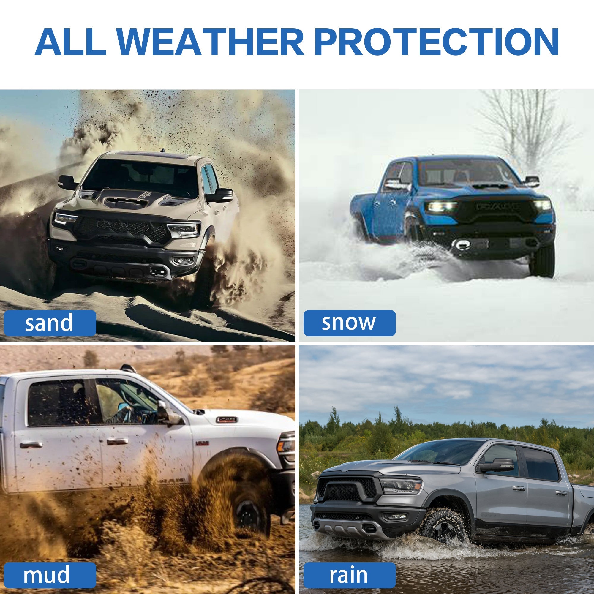 Custom Fit Floor Mats for Ram 1500 Crew Cab 2019-2024 New Body (NOT Classic Models) | All-Weather Protection truck dreamer
