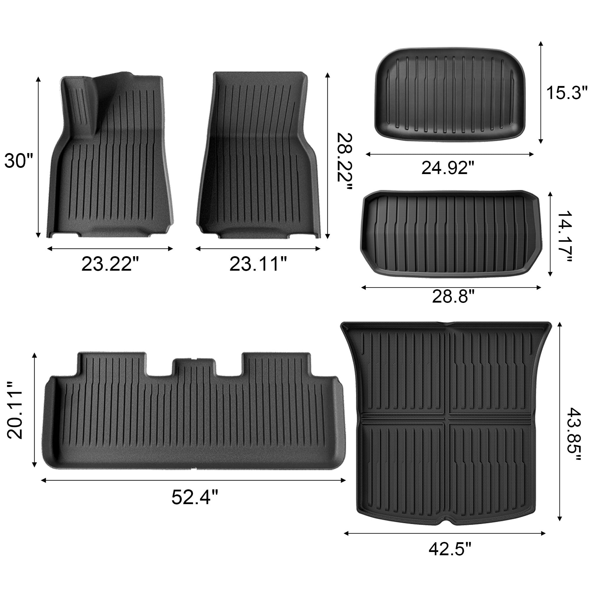 Custom Fit Floor Mats for Tesla Model 3 (5-Seat) 2021-2023 | All-Weather Protection truck dreamer
