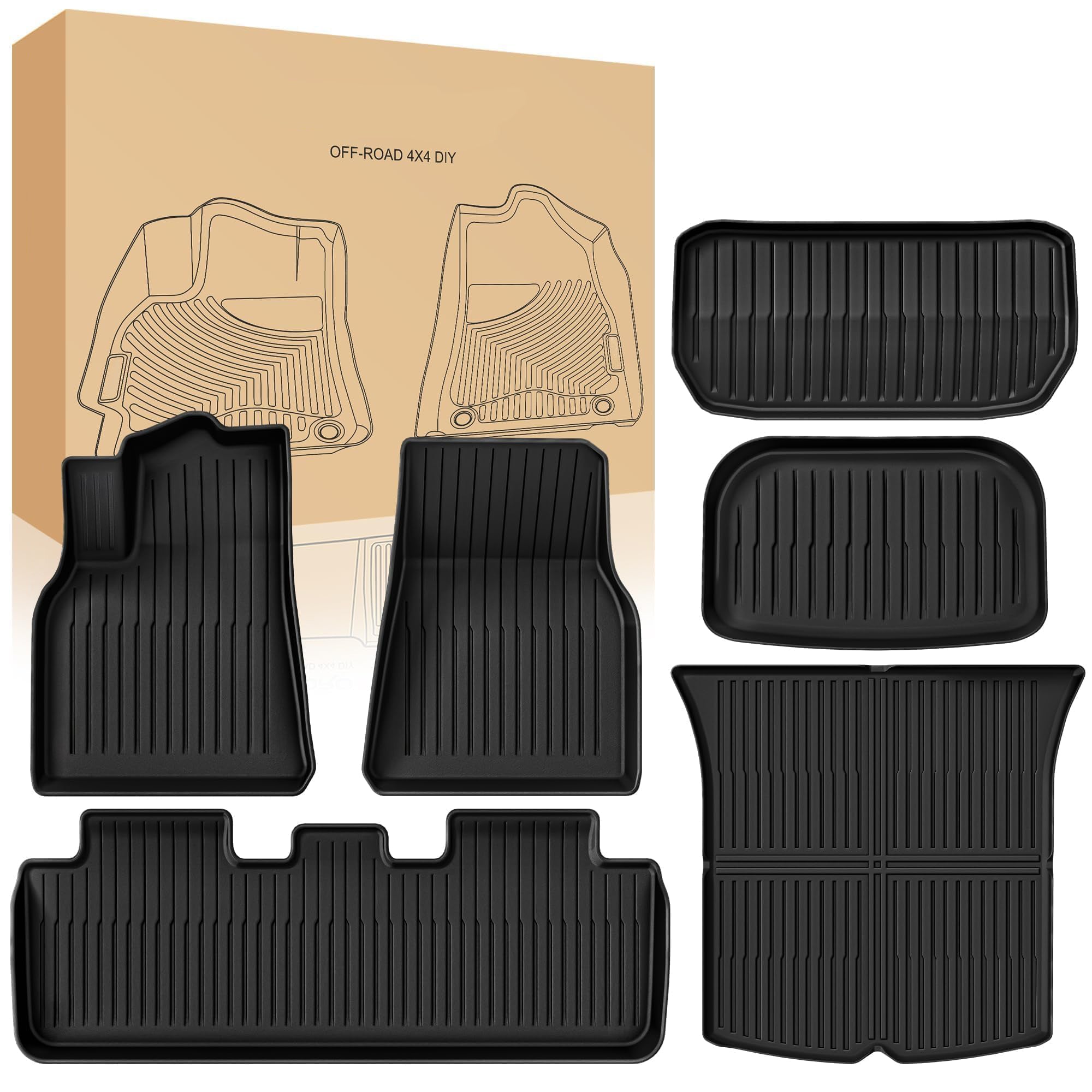 Custom Fit Floor Mats for Tesla Model 3 (5-Seat) 2021-2023 | All-Weather Protection truck dreamer