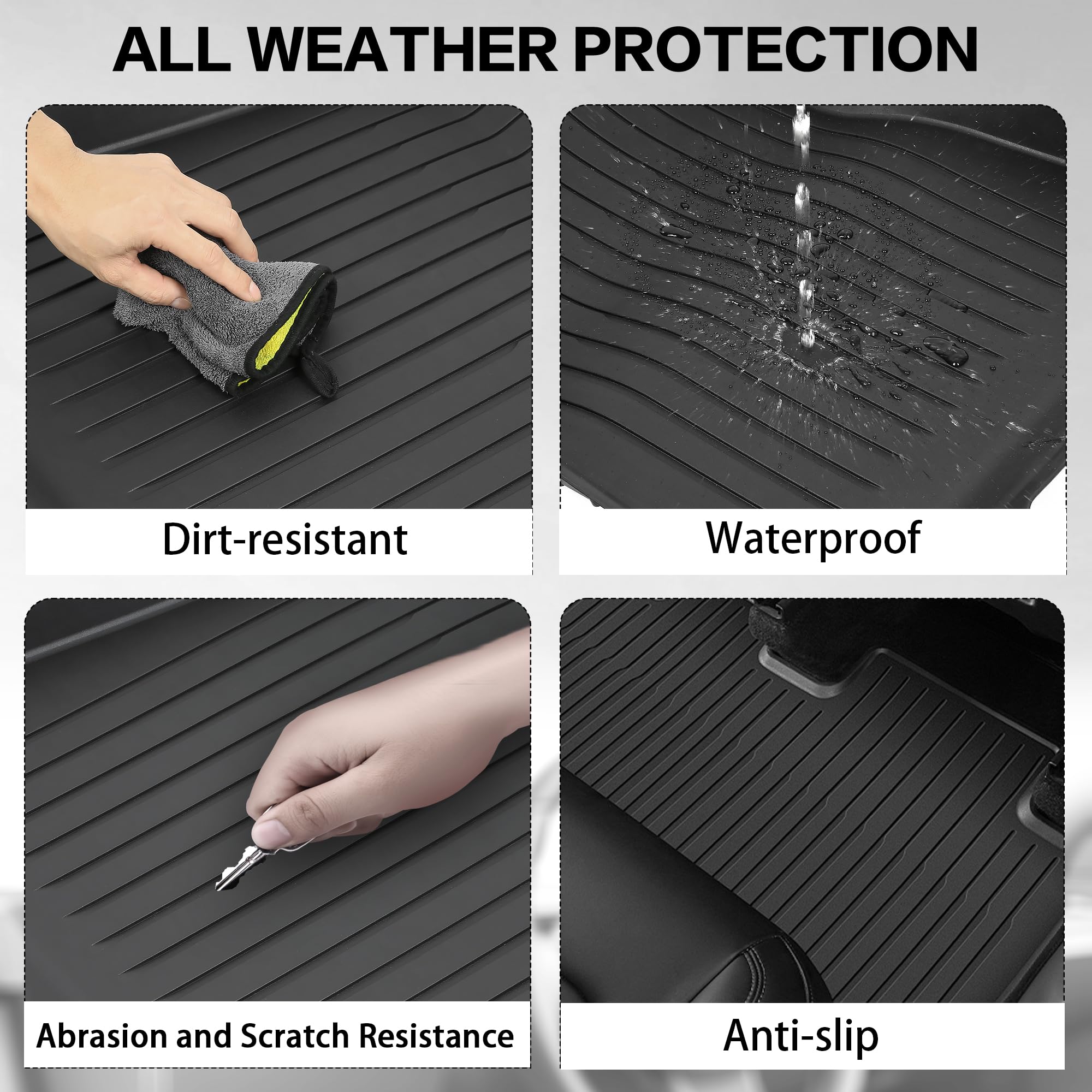 Floor Mats for Tesla Model Y 2020-2024 | All-Weather Custom Fit Liners truck dreamer