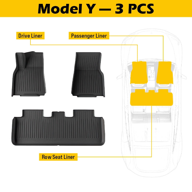 Floor Mats for Tesla Model Y 2020-2024 | All-Weather Custom Fit Liners truck dreamer