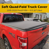 Soft Quad-Fold Truck Bed Tonneau Cover | Fits 2015-2020 Ford F-150  | 5.5’ Bed | Weatherproof, Durable, Easy Install truck dreamer