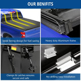 Soft Quad-fold Truck Bed Tonneau Cover Compatible with 2019-2024 Dodge Ram 1500 6'4" (76") Bed (Inclu. Classic & New) without Rambox truck dreamer