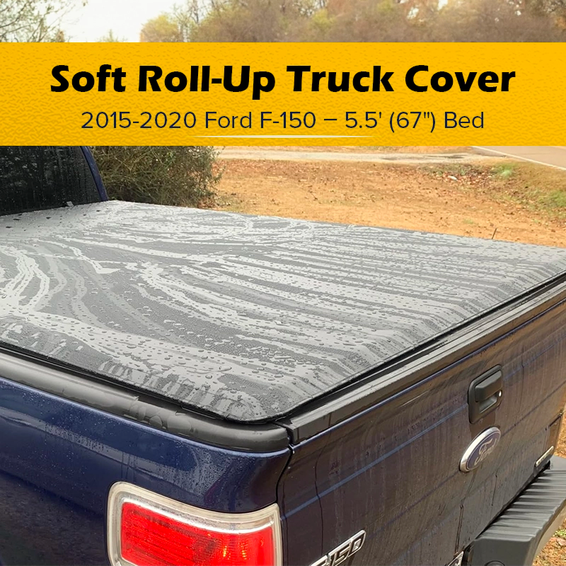 Soft Roll-Up Truck Bed Tonneau Cover | Fits 2015-2020 Ford F-150 Lightning | 5.5’ Bed | Weatherproof, Durable, Easy Install truck dreamer