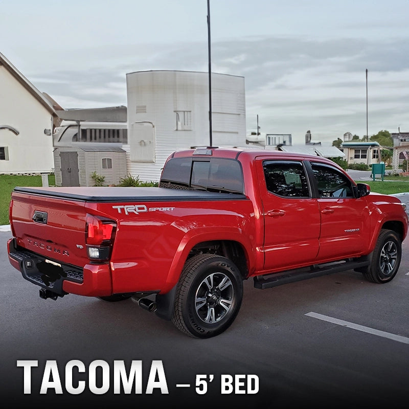 Soft Tri-Fold Truck Bed Tonneau Cover | Fits 2016-2023 Toyota Tacoma | 5’ Bed | Weatherproof, Durable, Easy Install truck dreamer