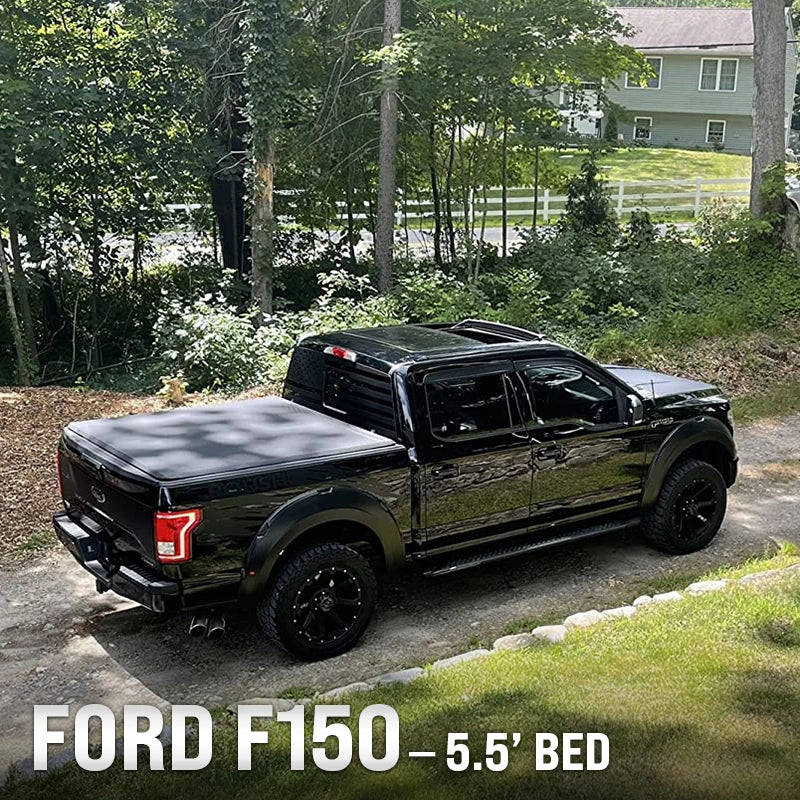 Top Soft Tri-Fold Tonneau Cover for Ford F-150 - 5.5’ Bed | Fits 2021-2024 Models | Weatherproof, Easy Install truck dreamer