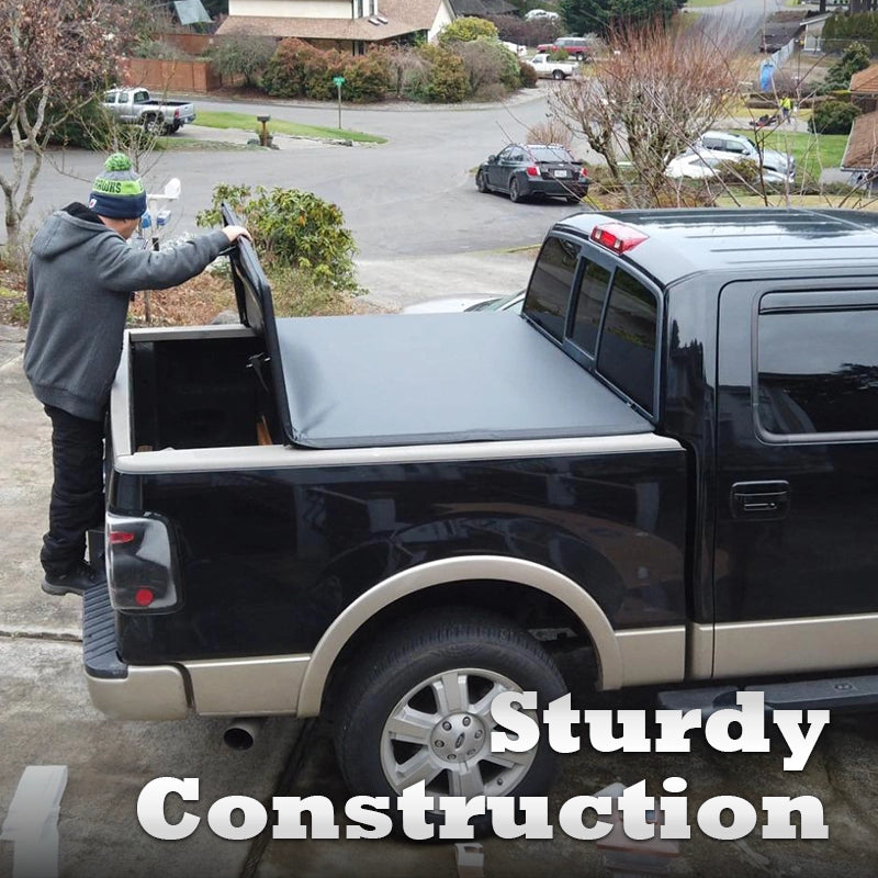 Top Soft Tri-Fold Tonneau Cover for Ford F-150 - 5.5’ Bed | Fits 2021-2024 Models | Weatherproof, Easy Install truck dreamer
